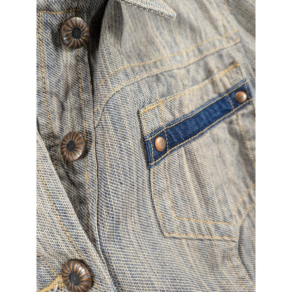 VTG A.M.I. Button-Up Denim Top Women M Denim Rodeo Western Cowboy Country Riding - Picture 5 of 12